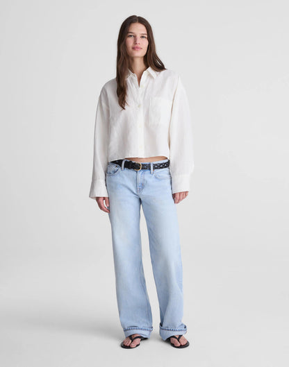 Madewell Straight-Hem Shirt in Linen-Cotton Blend