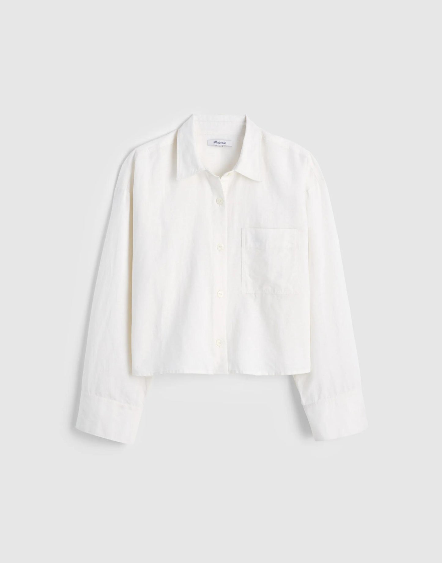 Madewell Straight-Hem Shirt in Linen-Cotton Blend