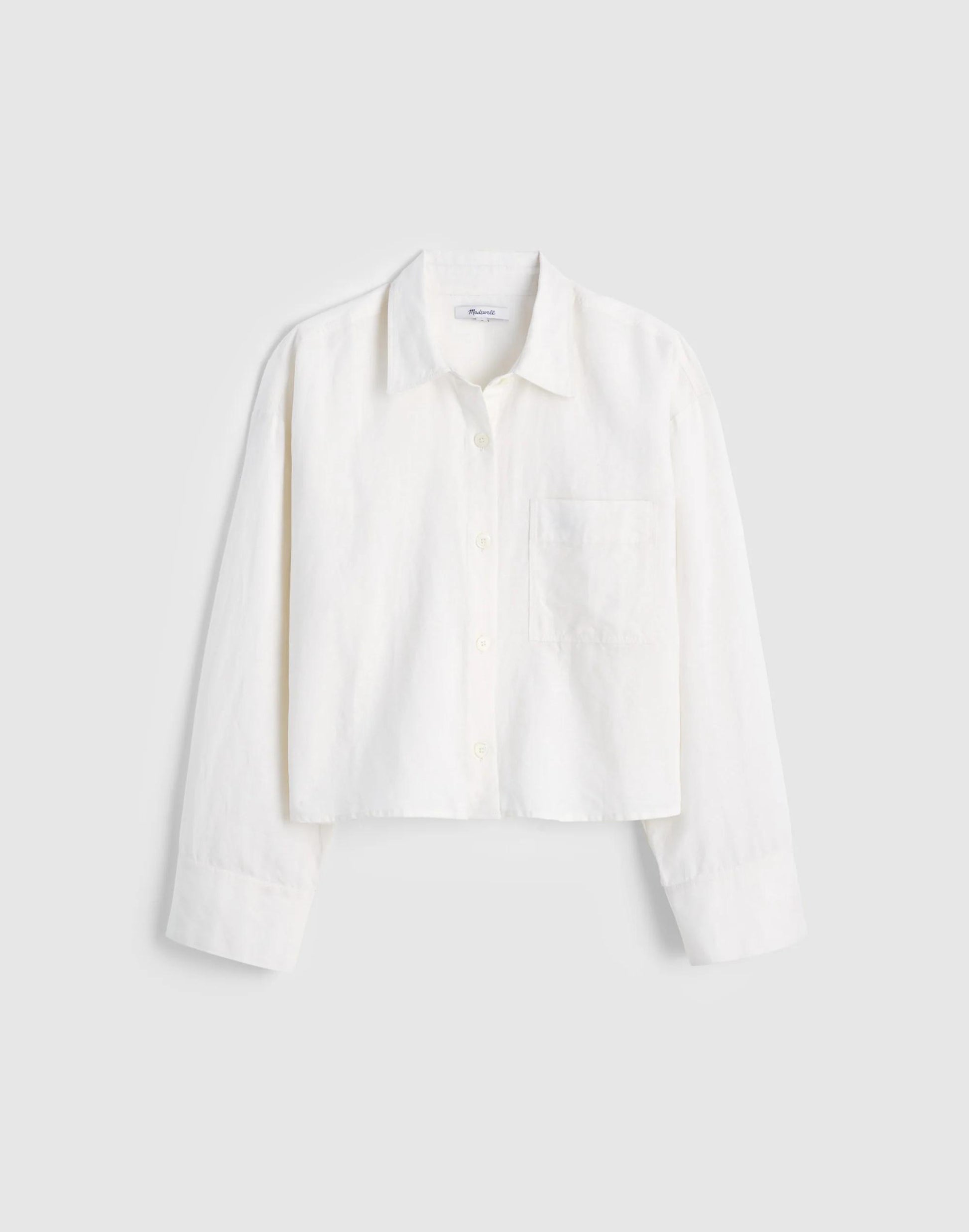 Madewell Straight-Hem Shirt in Linen-Cotton Blend