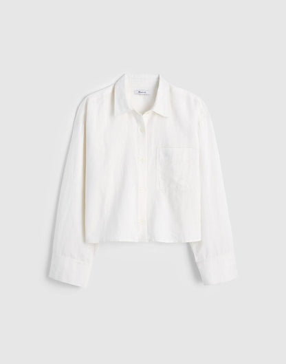 Madewell Straight-Hem Shirt in Linen-Cotton Blend