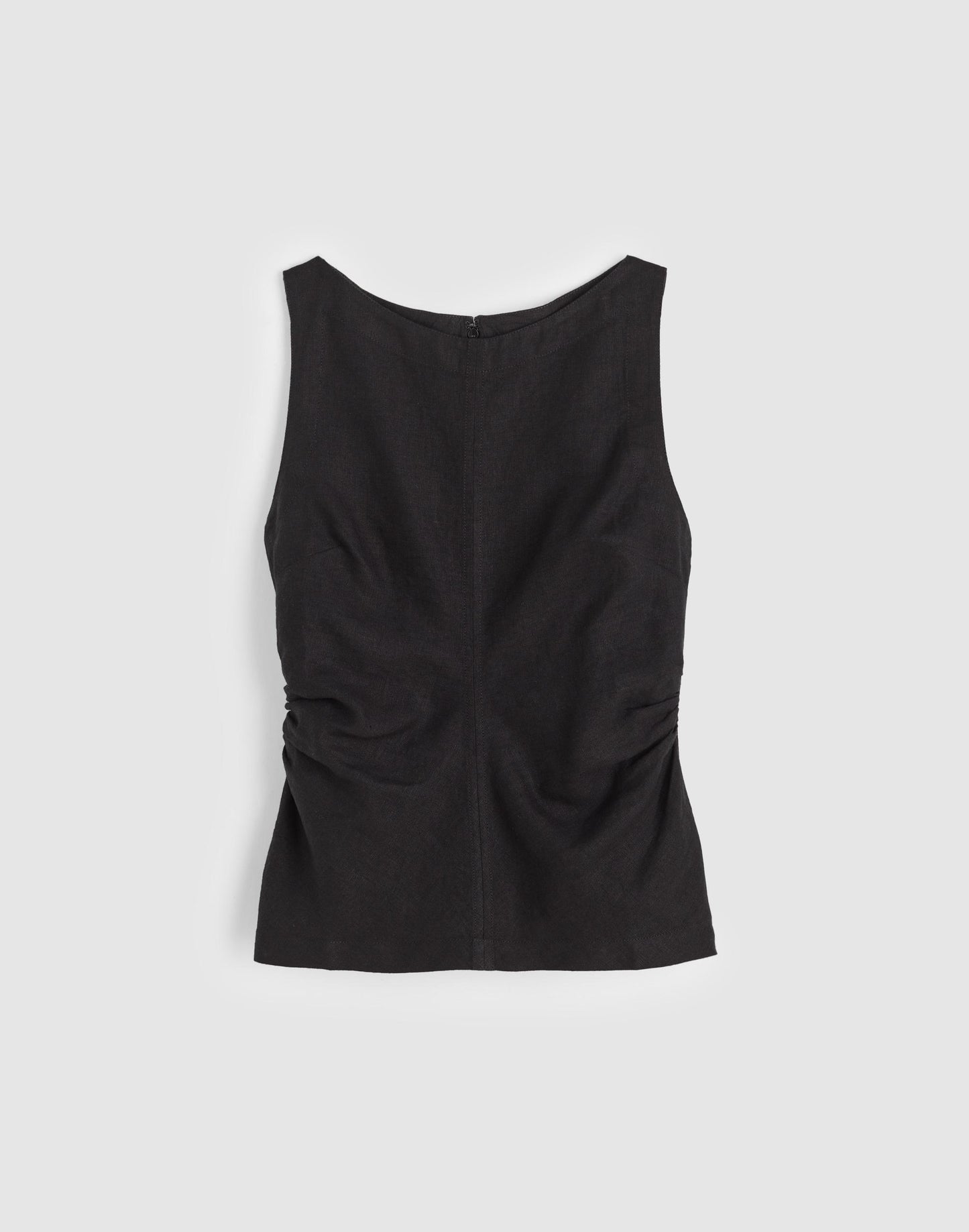 Madewell Cinched Boatneck Sleeveless Top in 100% Linen