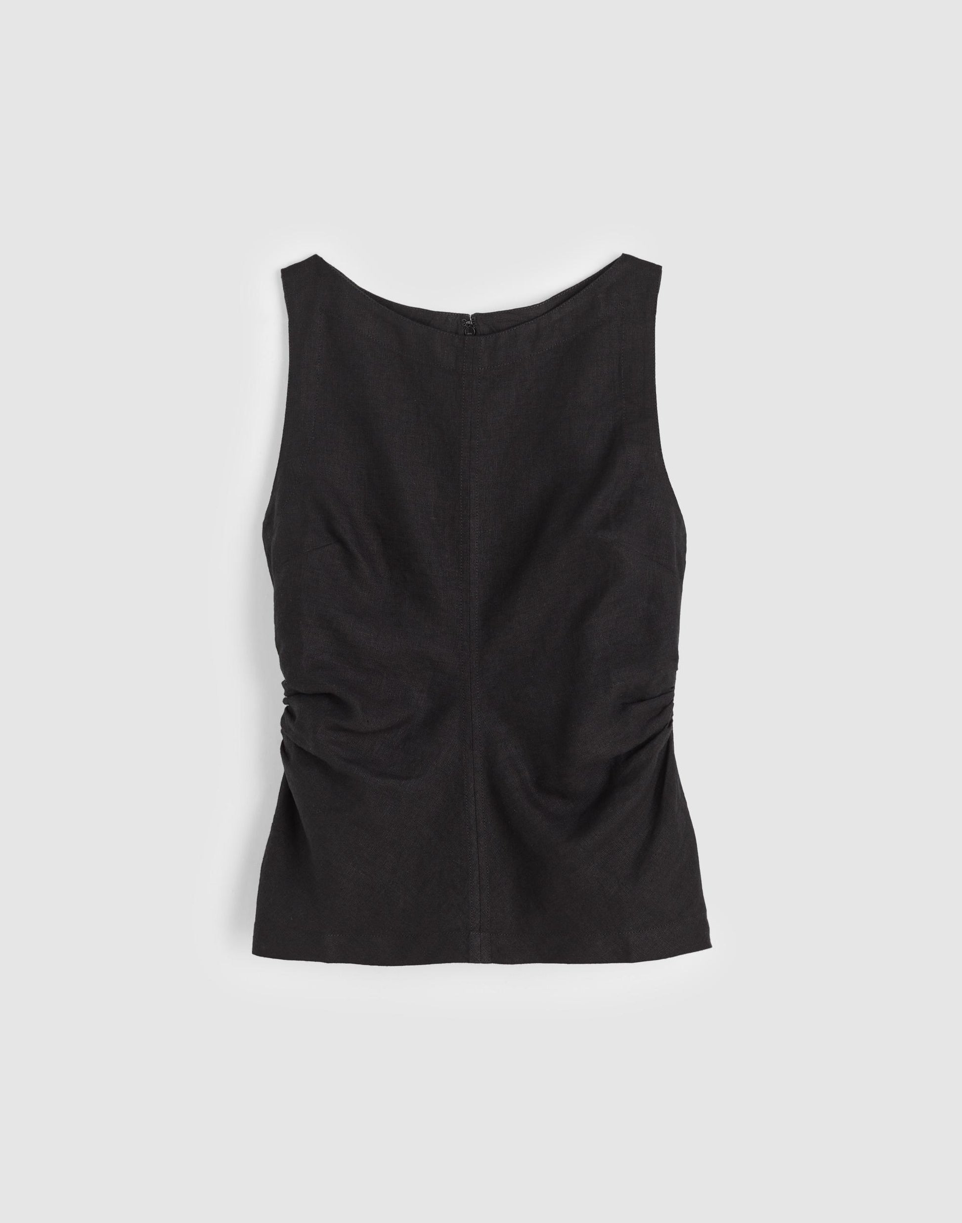 Madewell Cinched Boatneck Sleeveless Top in 100% Linen