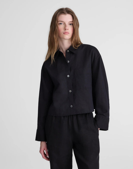 Madewell Straight-Hem Shirt in Linen-Cotton Blend