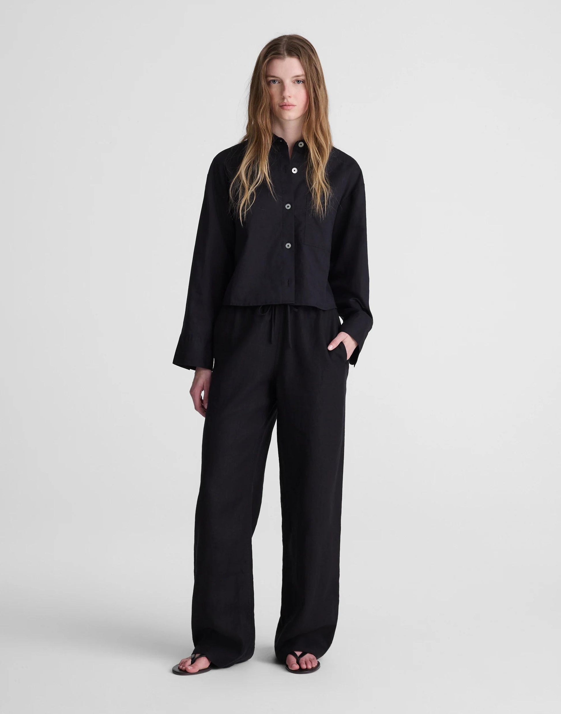 Madewell Straight-Hem Shirt in Linen-Cotton Blend
