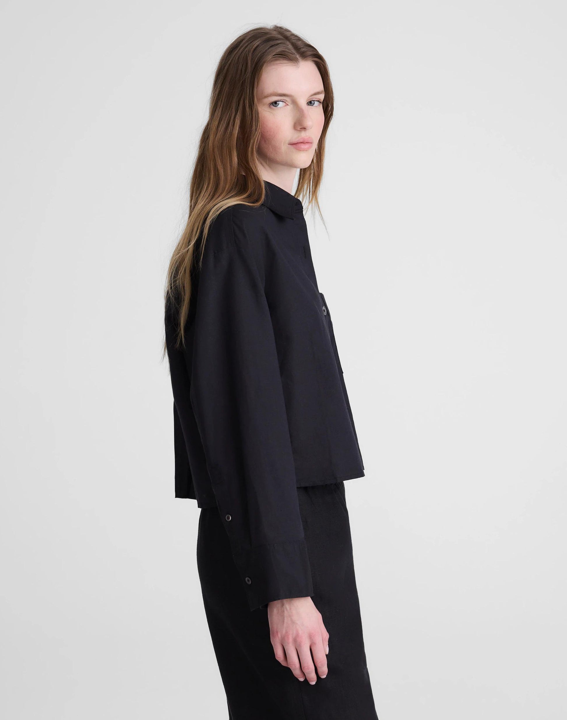 Madewell Straight-Hem Shirt in Linen-Cotton Blend