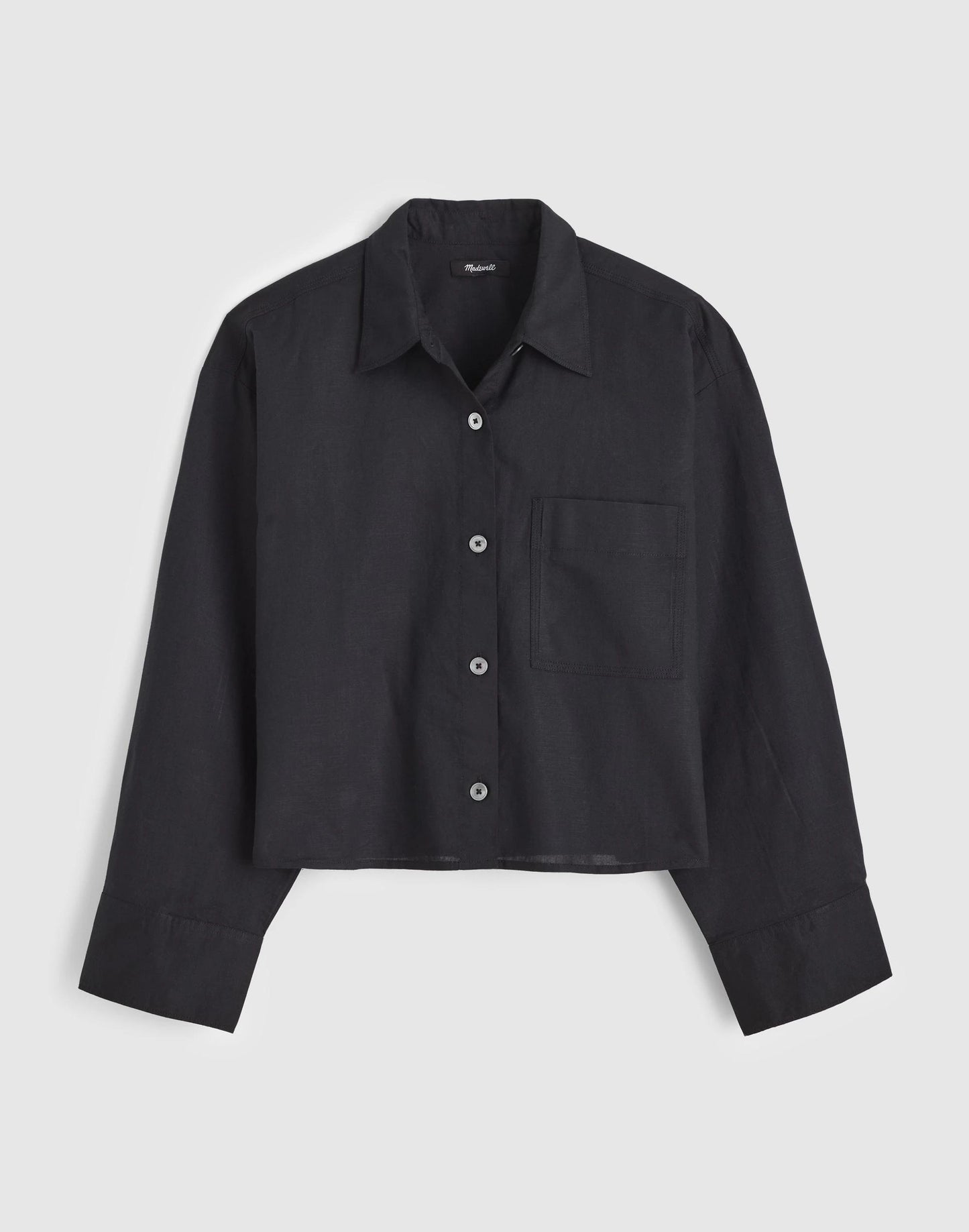 Madewell Straight-Hem Shirt in Linen-Cotton Blend