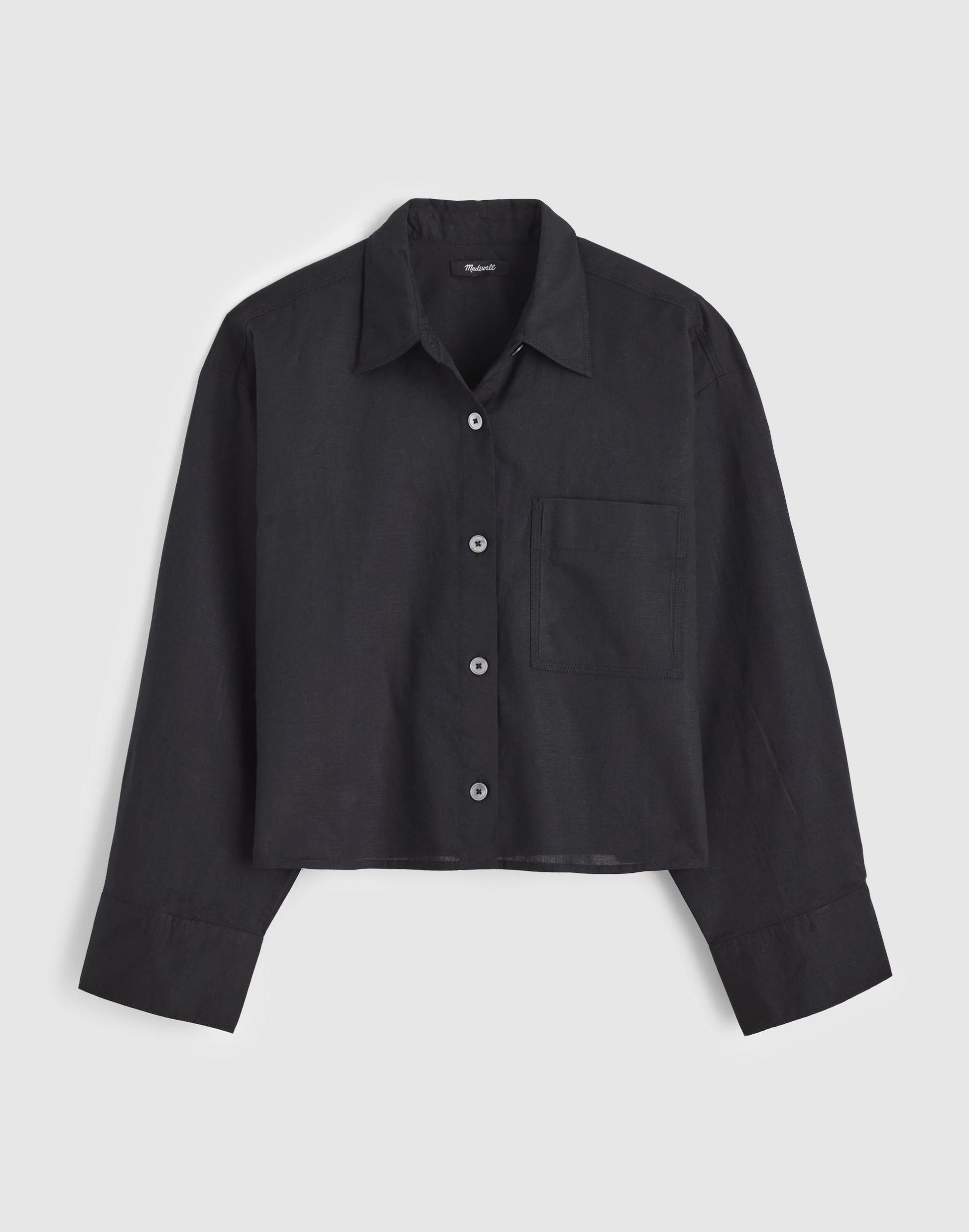 Madewell Straight-Hem Shirt in Linen-Cotton Blend
