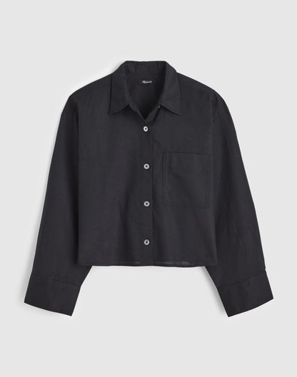 Madewell Straight-Hem Shirt in Linen-Cotton Blend