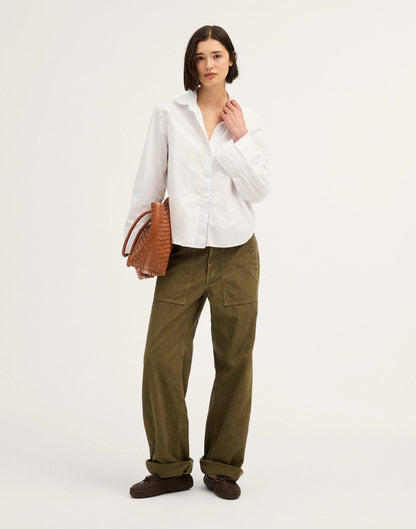 Madewell The Signature Y-Neck Shirt in Poplin