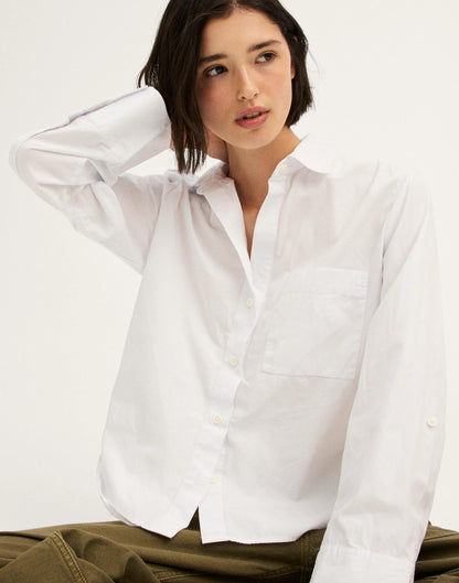 Madewell The Signature Y-Neck Shirt in Poplin