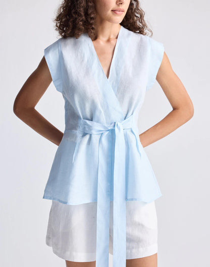 Madewell Reistor® Power Moves Hemp Short Sleeve Top in Blue