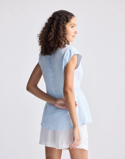 Madewell Reistor® Power Moves Hemp Short Sleeve Top in Blue