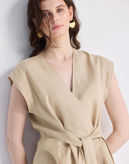 Madewell Reistor® Power Moves Hemp Short Sleeve Top in Neutral Beige