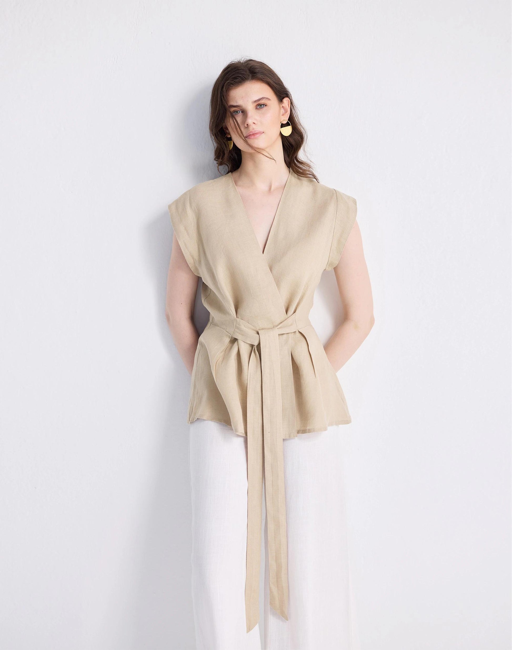 Madewell Reistor® Power Moves Hemp Short Sleeve Top in Neutral Beige
