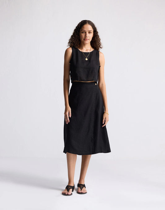 Madewell Reistor® Boxy Crop Top in 100% Black Hemp