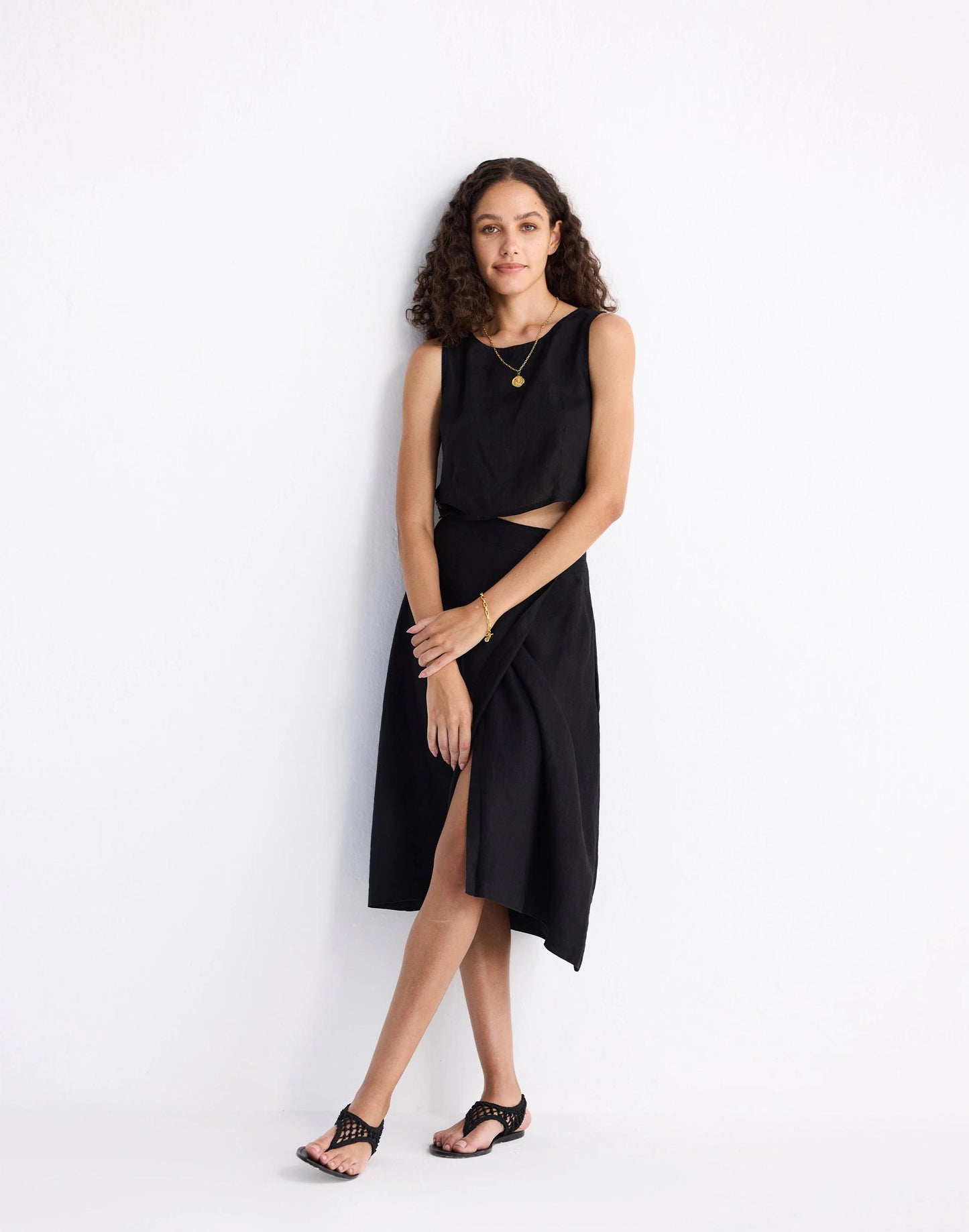 Madewell Reistor® Boxy Crop Top in 100% Black Hemp