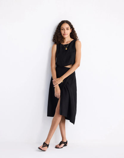 Madewell Reistor® Boxy Crop Top in 100% Black Hemp