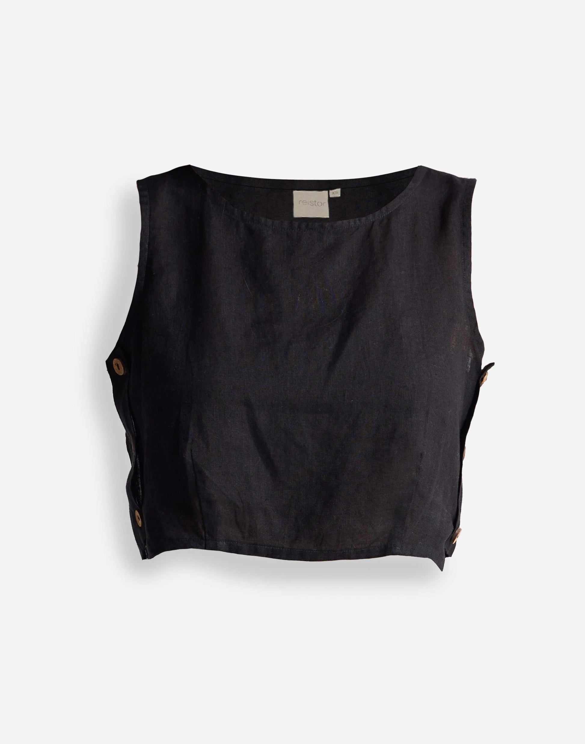 Madewell Reistor® Boxy Crop Top in 100% Black Hemp