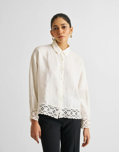 Madewell Reistor® Button-down with Embroidered Lace Shirt