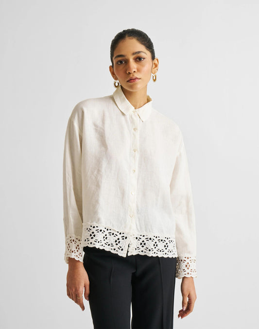 Madewell Reistor® Button-down with Embroidered Lace Shirt