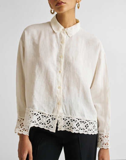 Madewell Reistor® Button-down with Embroidered Lace Shirt