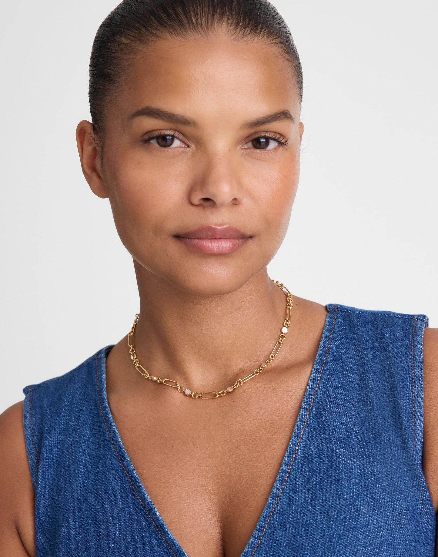 Madewell Mother-of-Pearl Mixed-Link Chain Necklace