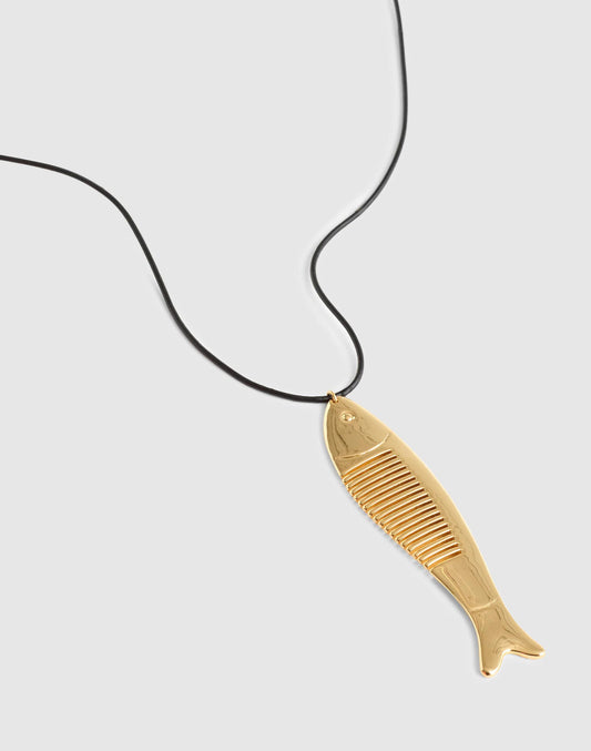 Madewell Fish Comb Charm Necklace