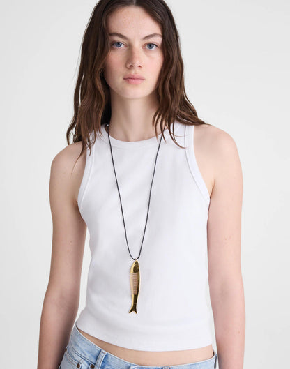 Madewell Fish Comb Charm Necklace