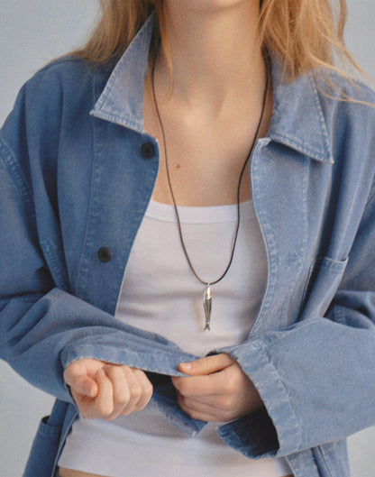 Madewell Fish Pendant Cord Necklace
