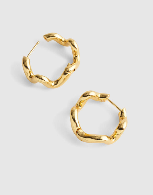 Madewell Wavy Double-Hoop Huggie Earrings