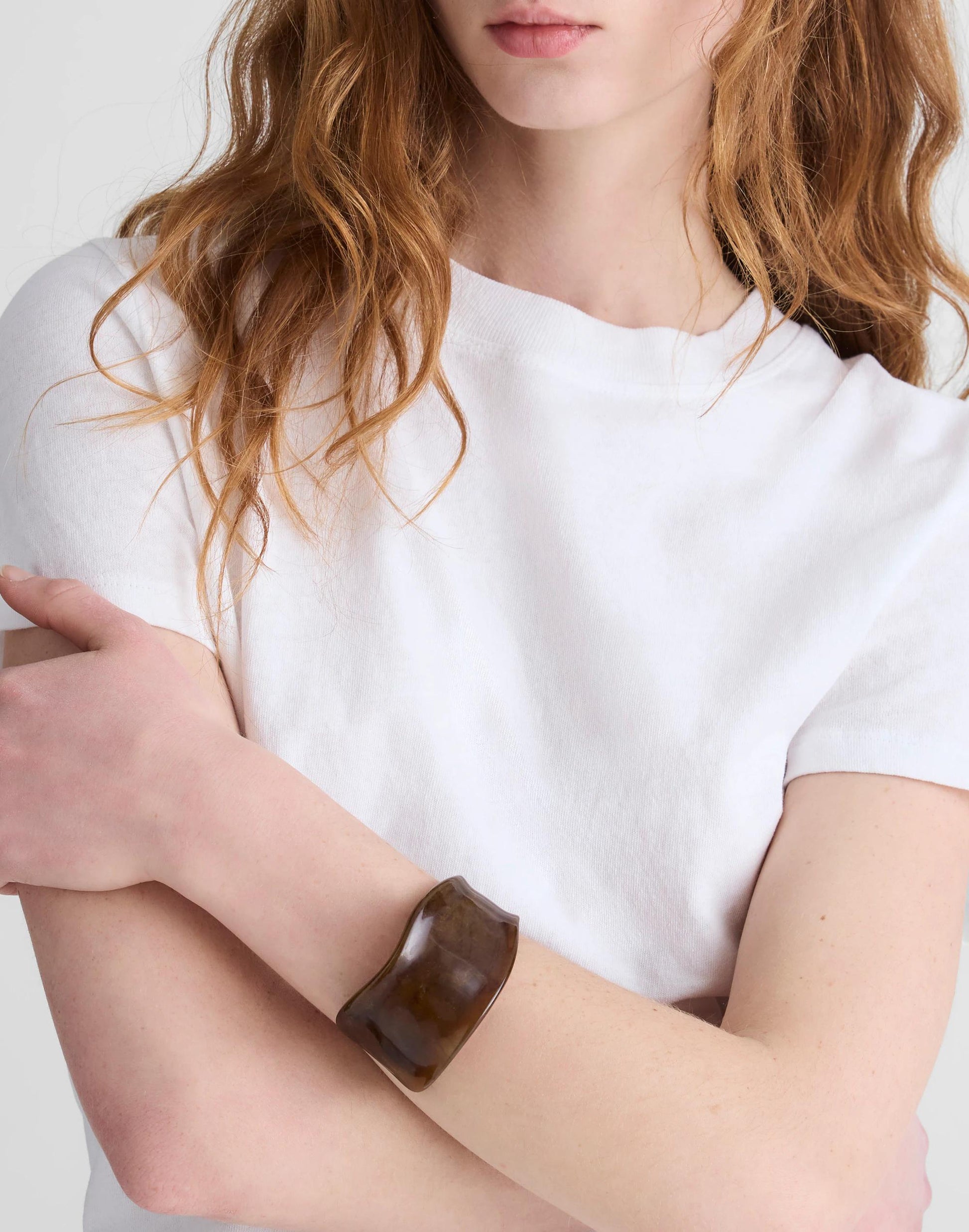 Madewell Resin Sculptural Wide Cuff Bracelet