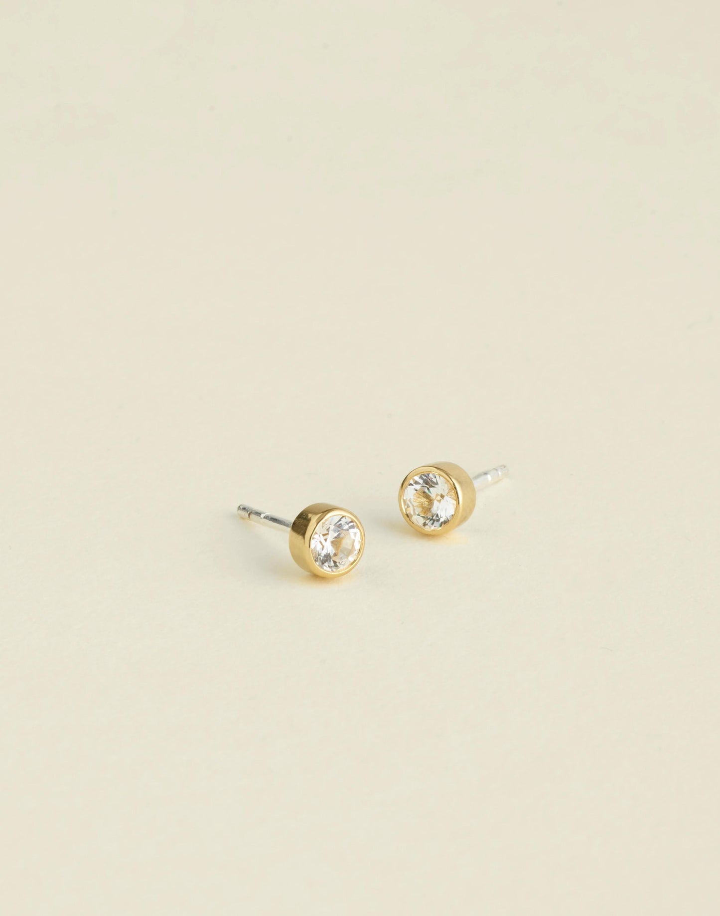Madewell Demi-Fine Bezel Set Crystal Stud Earrings