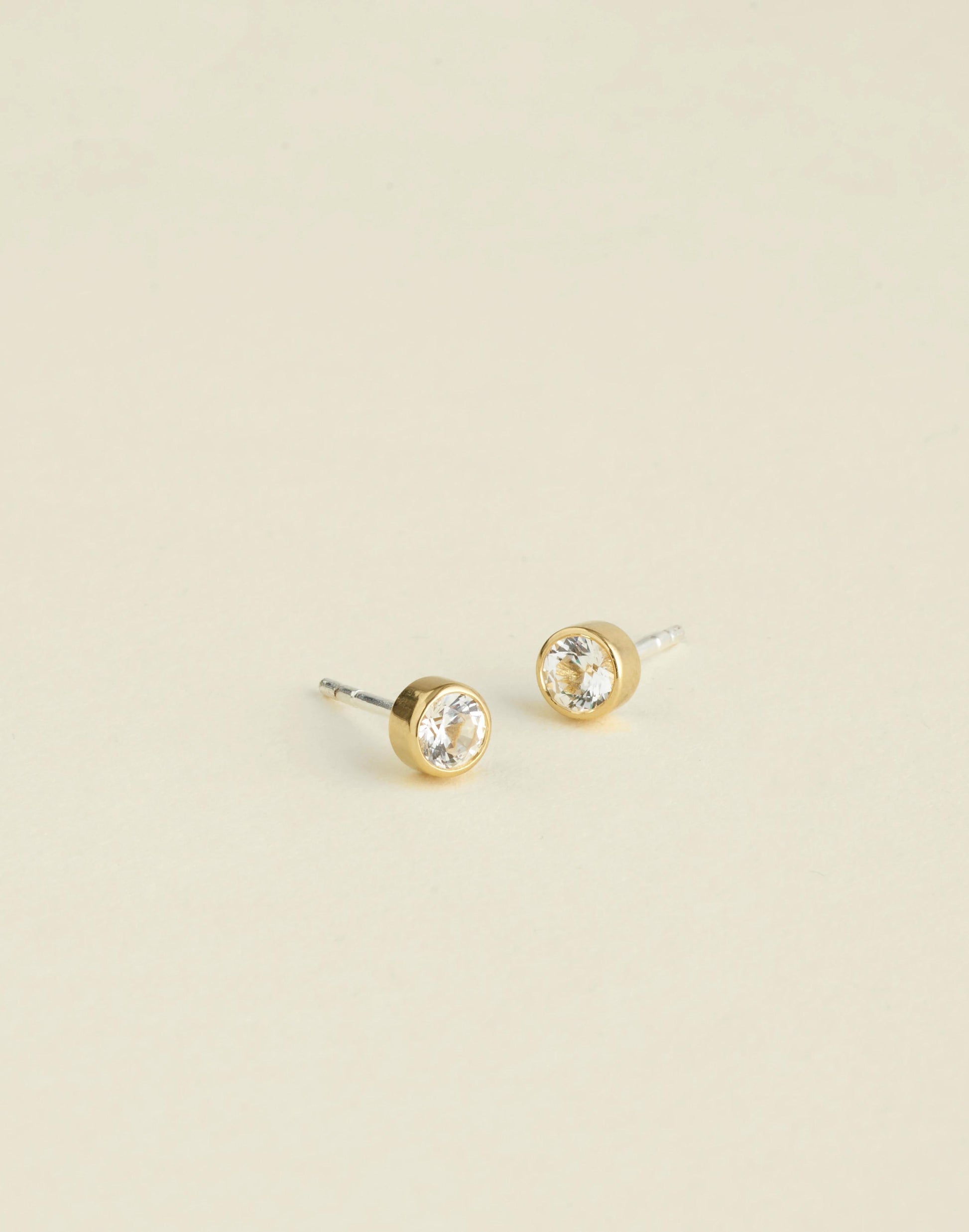 Madewell Demi-Fine Bezel Set Crystal Stud Earrings