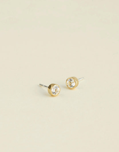 Madewell Demi-Fine Bezel Set Crystal Stud Earrings