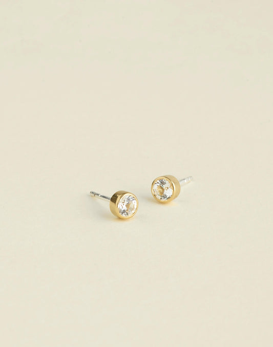 Madewell Demi-Fine Bezel Set Crystal Stud Earrings