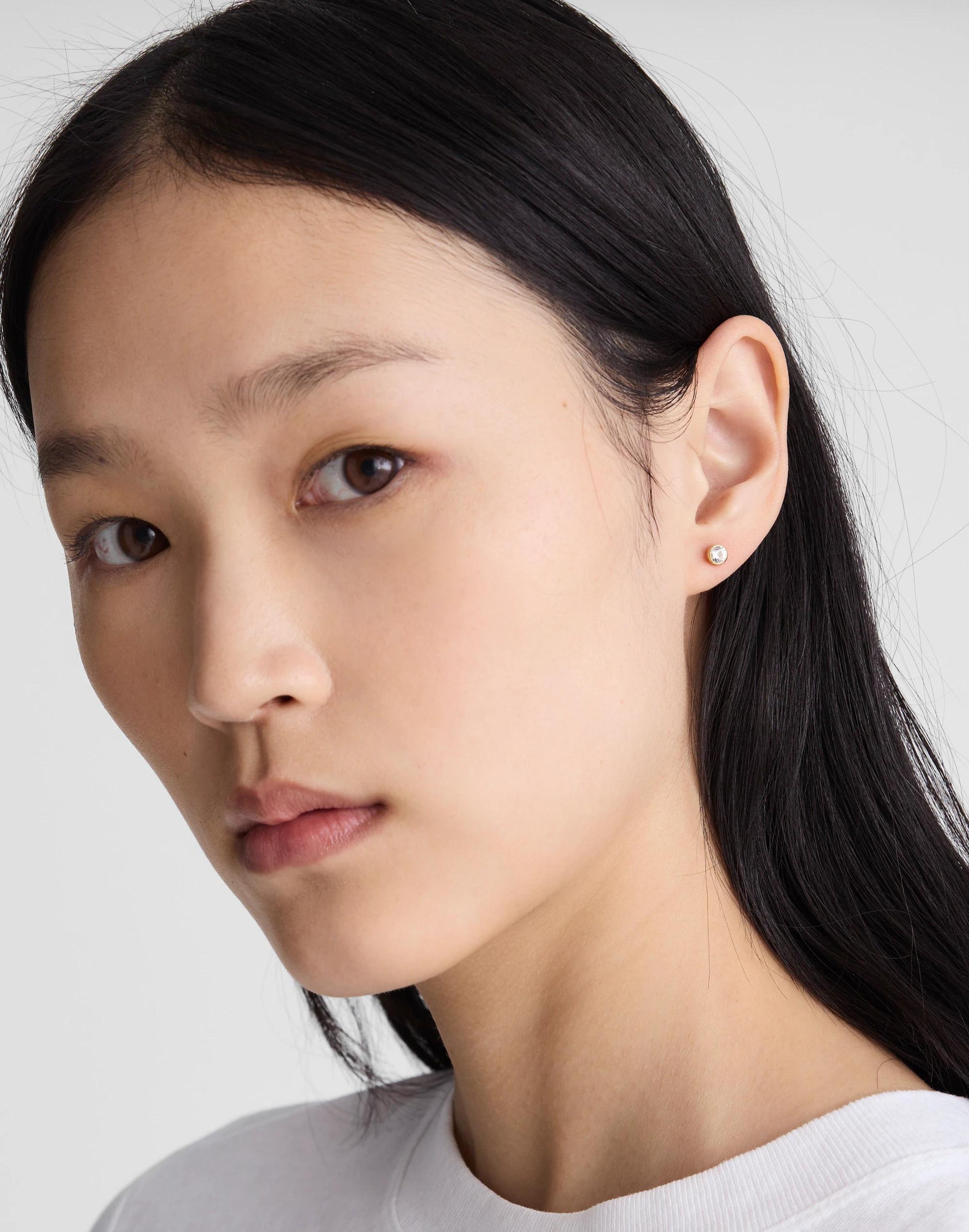 Madewell Demi-Fine Bezel Set Crystal Stud Earrings