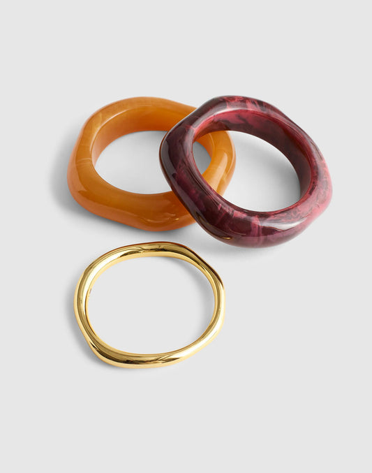 Madewell Three-Pack Sculptural Resin Bangle Bracelet Set