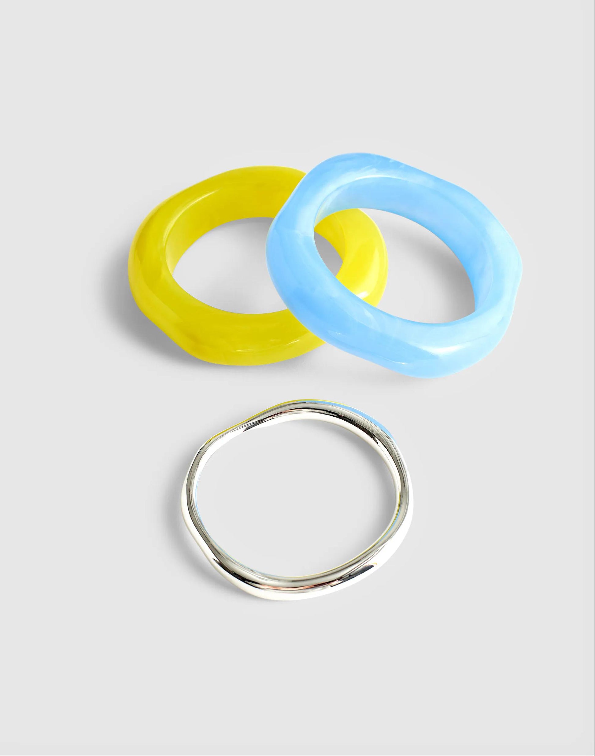 Madewell Three-Pack Sculptural Resin Bangle Bracelet Set