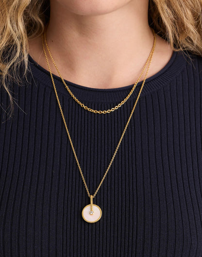 Madewell Two-Pack Stone Inlay Coin Necklace Set