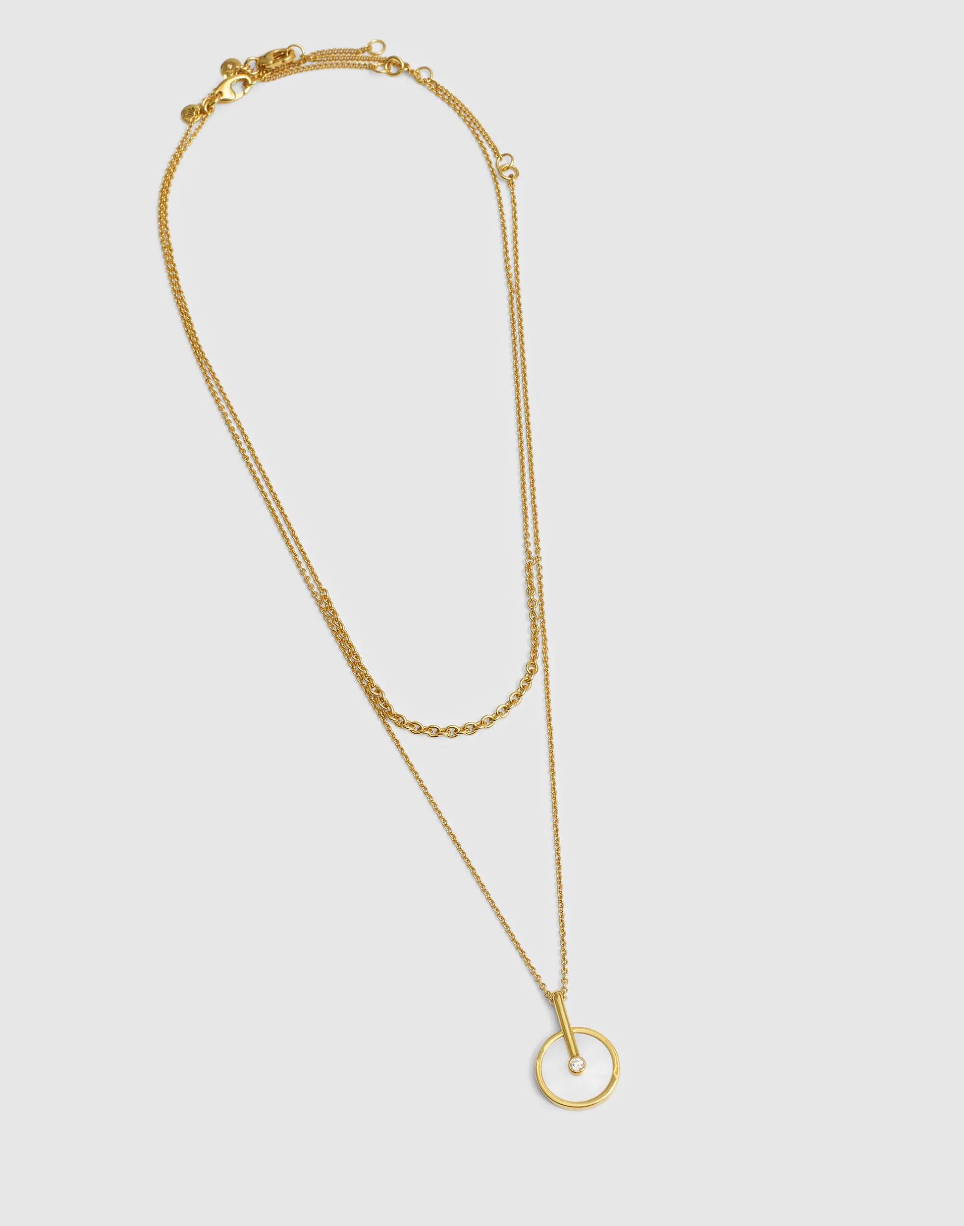 Madewell Two-Pack Stone Inlay Coin Necklace Set