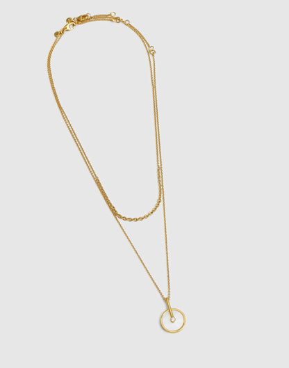 Madewell Two-Pack Stone Inlay Coin Necklace Set