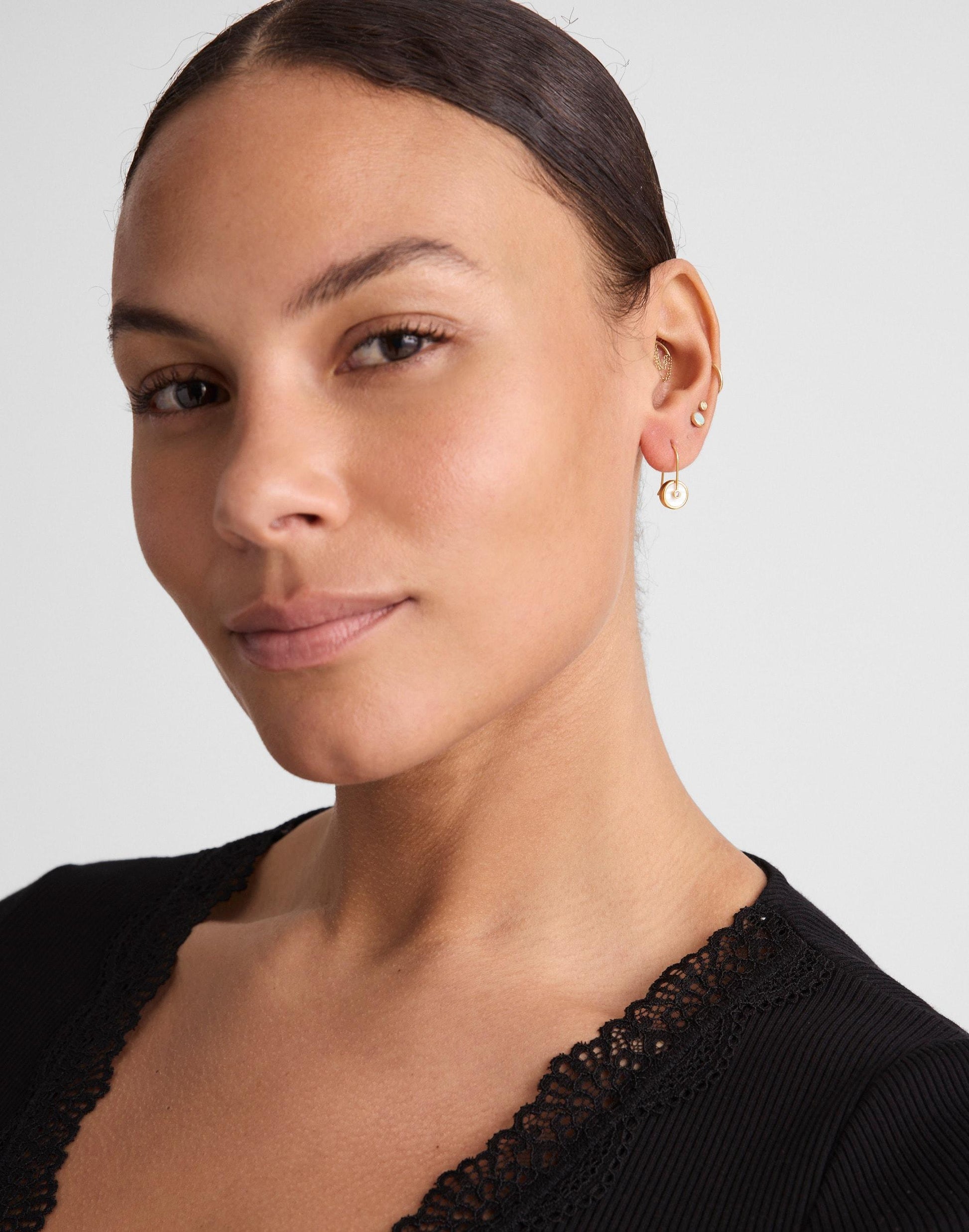 Madewell Stone Inlay Coin Earrings