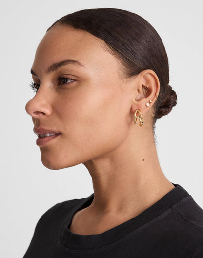Madewell Hammered Sculptural Double-Hoop Earrings