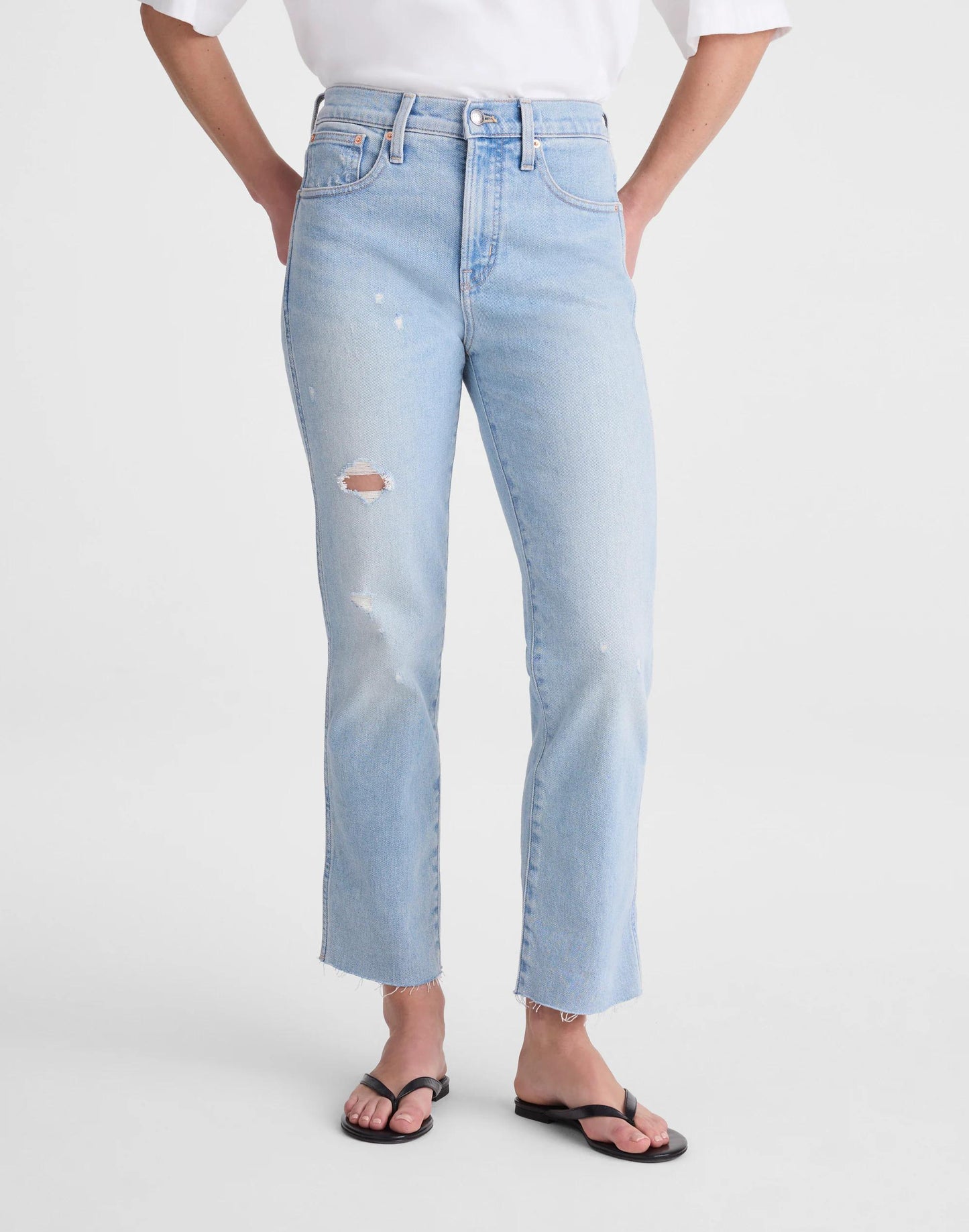 Madewell The Tall Longline Straight Crop Jean in Foster Wash