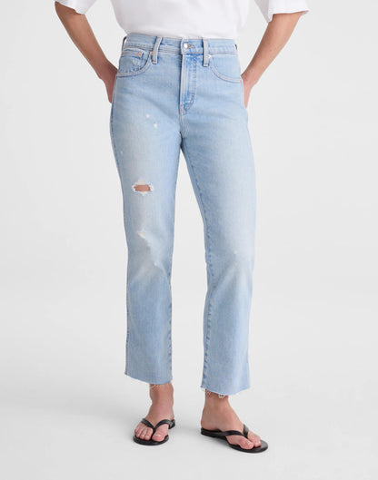 Madewell The Tall Longline Straight Crop Jean in Foster Wash