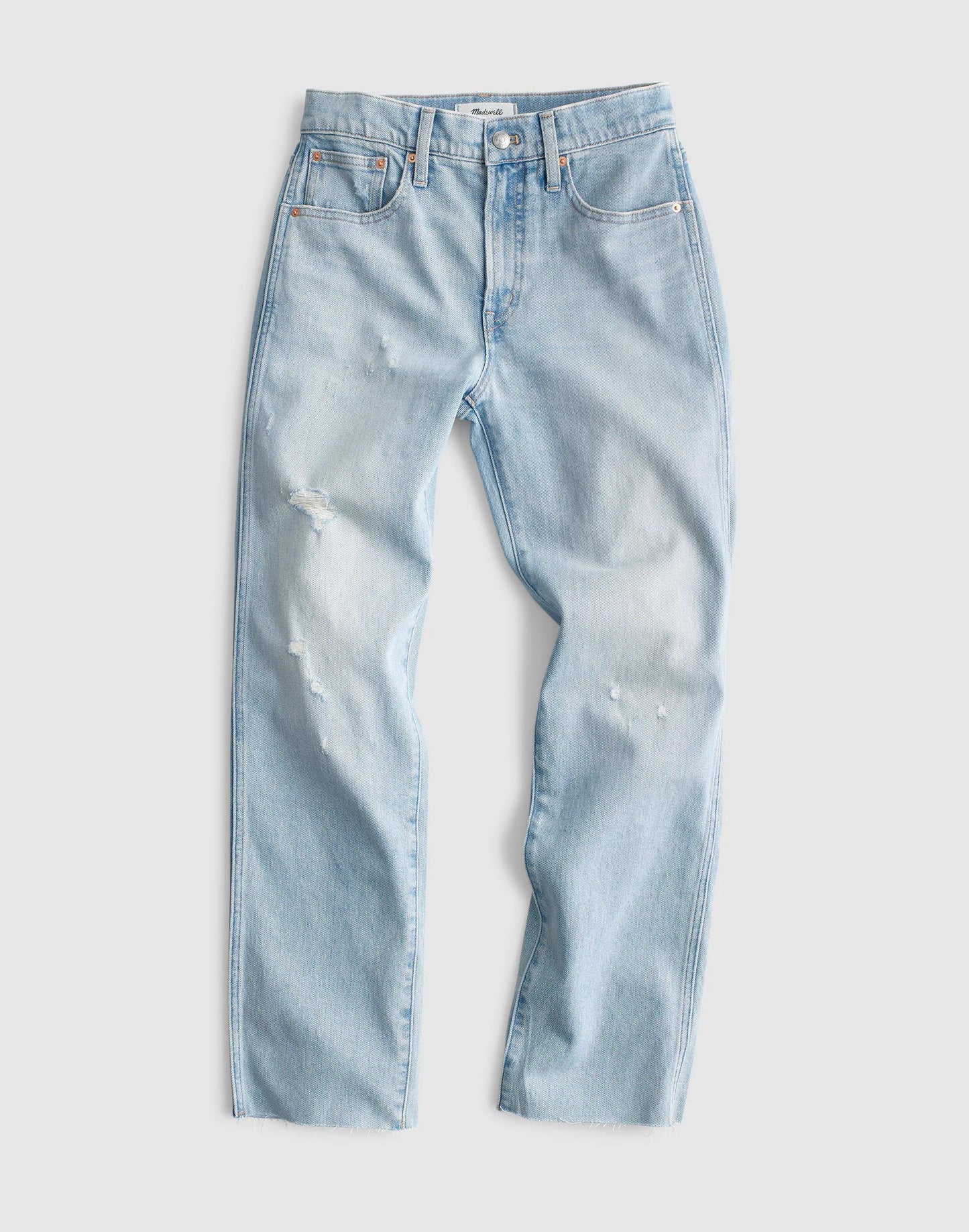 Madewell The Tall Longline Straight Crop Jean in Foster Wash